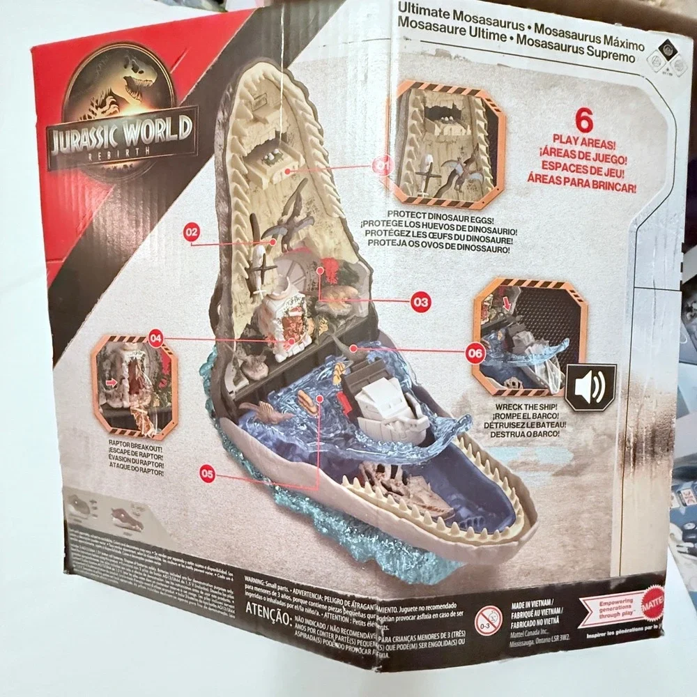 Mattel Jurassic World Rebirth Ultimate Mosasaurus Kids Toy New Micro Adventures